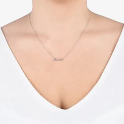 Silver Treasures Mama Womens Sterling Silver 16 Inch Pendant Necklace