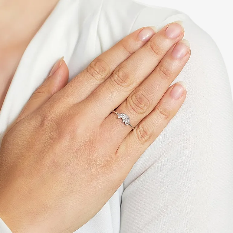 Silver Treasures Womens Cubic Zirconia Sterling Silver Band