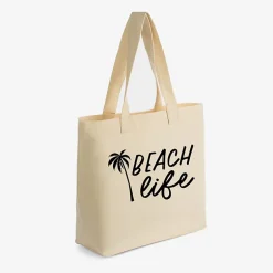 Simply Sage Market - Zippered Canvas Tote - Beach Life Palm Trees