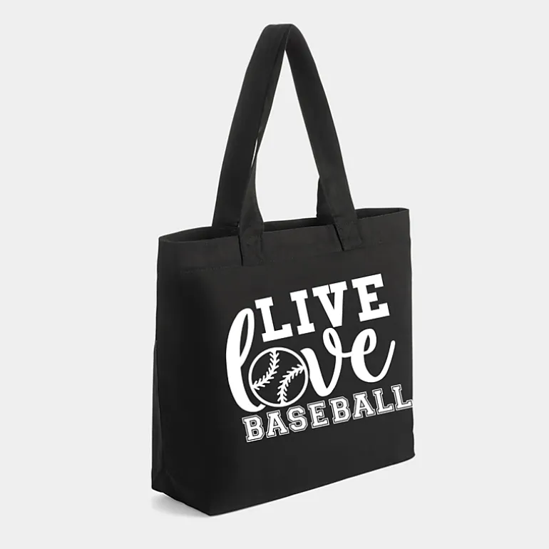 Simply Sage Market - Zippered Canvas Tote - Live Love Baseball