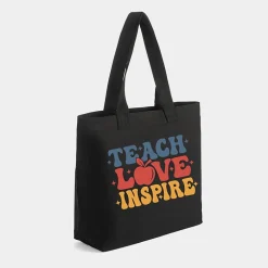 Simply Sage Market - Zippered Canvas Tote - Teach Love Inspire Apple