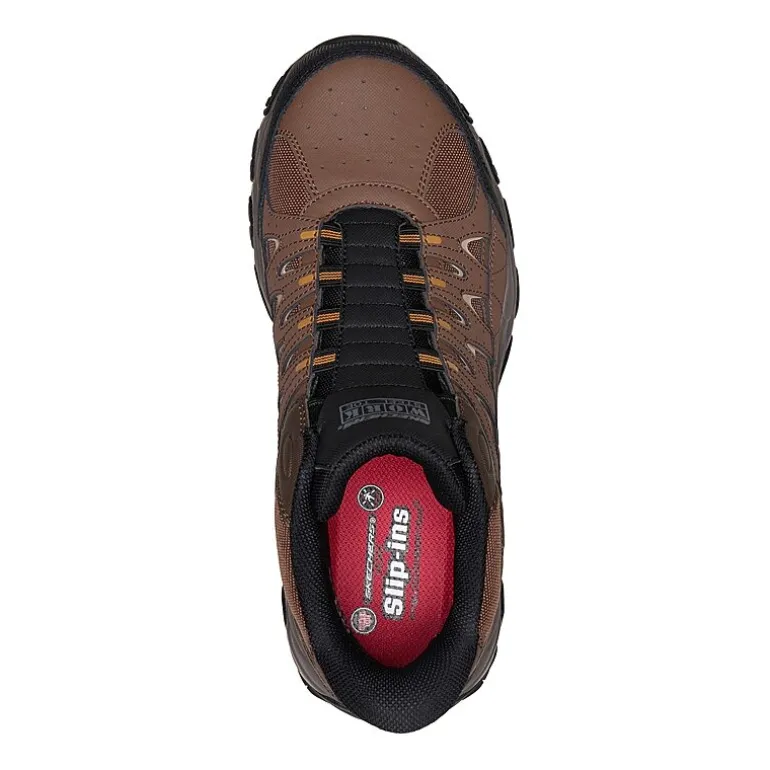 Skechers Hands Free Slip-Ins Afterburn Mens Round Steel Toe Work Shoes