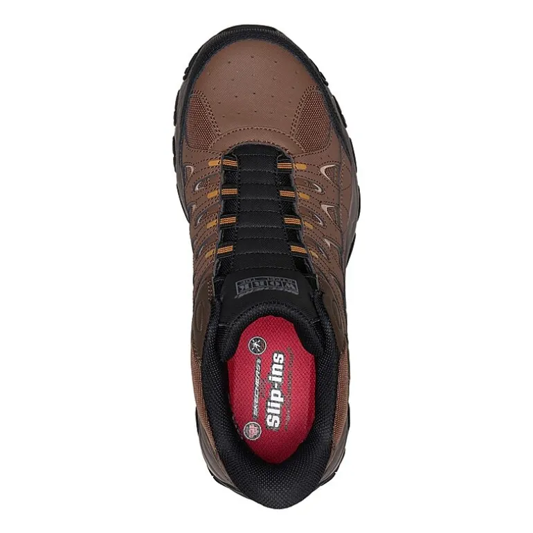 Skechers Hands Free Slip-Ins Afterburn Mens Round Steel Toe Work Shoes