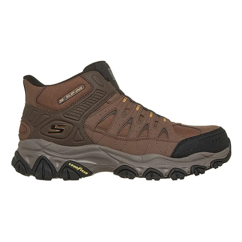 Skechers Hands Free Slip-Ins Afterburn Mens Round Steel Toe Work Shoes