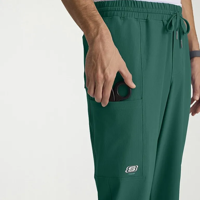 Skechers Skp718 Compass 5-Pocket Elastic Waistband Straight Leg Mens Big and Tall Stretch Fabric Moisture Wicking Scrub Pant
