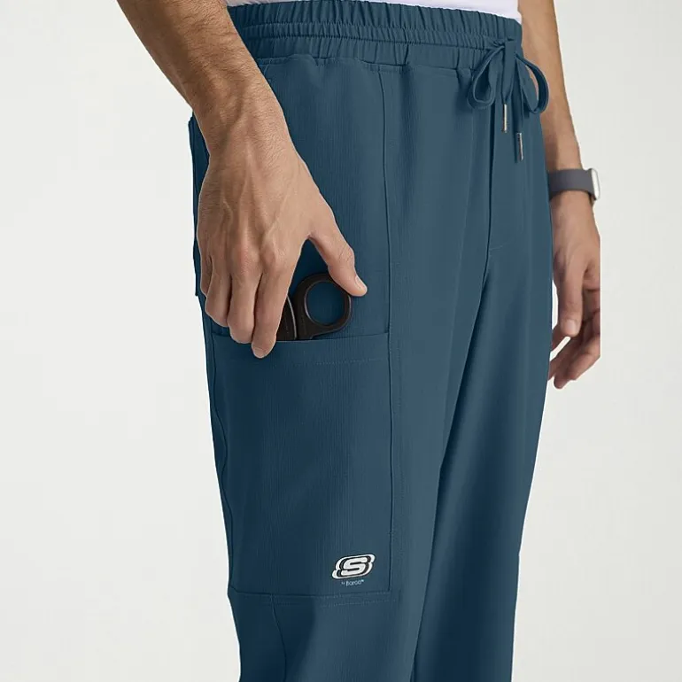 Skechers Skp718 Compass 5-Pocket Elastic Waistband Straight Leg Mens Big and Tall Stretch Fabric Moisture Wicking Scrub Pant