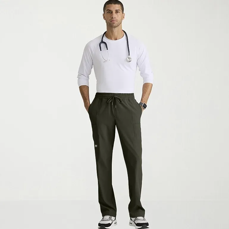 Skechers Skp718 Compass 5-Pocket Elastic Waistband Straight Leg Mens Big and Tall Stretch Fabric Moisture Wicking Scrub Pant
