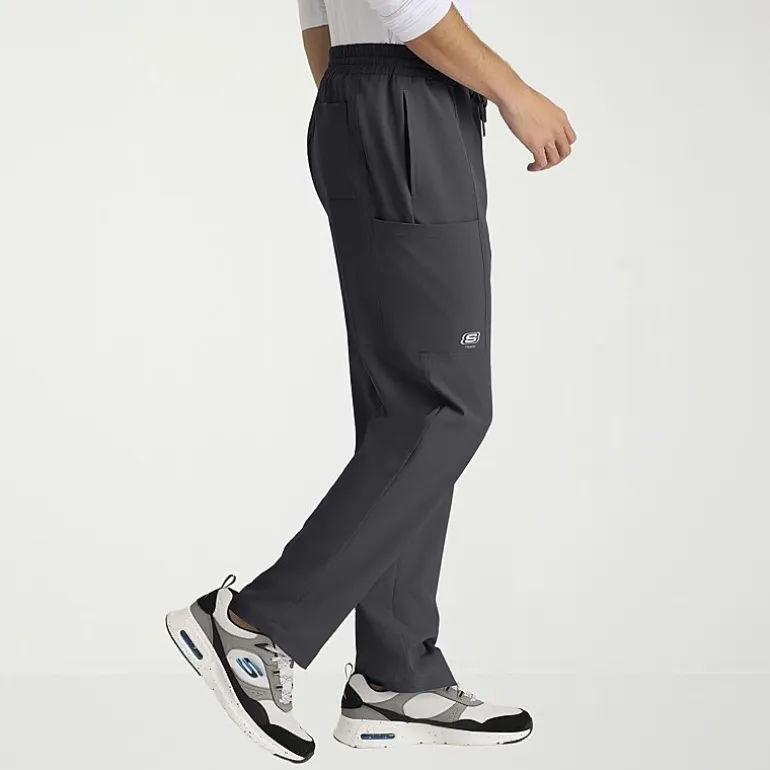 Skechers Skp718 Compass 5-Pocket Elastic Waistband Straight Leg Mens Big and Tall Stretch Fabric Moisture Wicking Scrub Pant