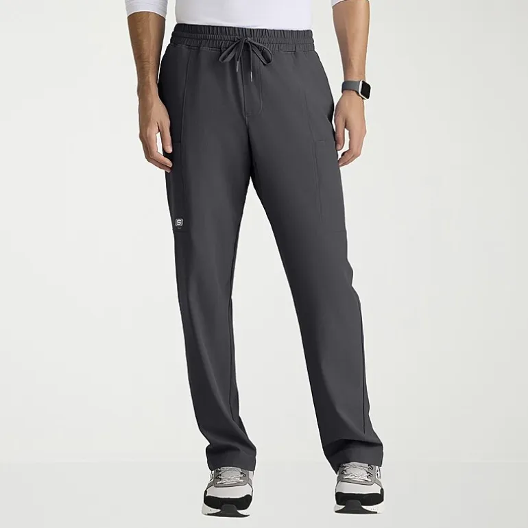 Skechers Skp718 Compass 5-Pocket Elastic Waistband Straight Leg Mens Big and Tall Stretch Fabric Moisture Wicking Scrub Pant