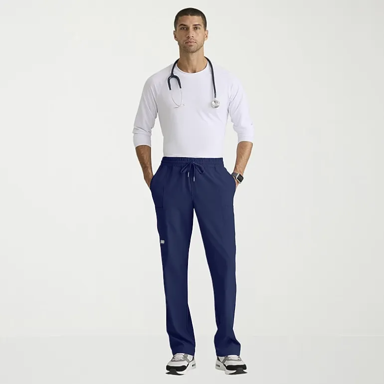 Skechers Skp718 Compass 5-Pocket Elastic Waistband Straight Leg Mens Big and Tall Stretch Fabric Moisture Wicking Scrub Pant