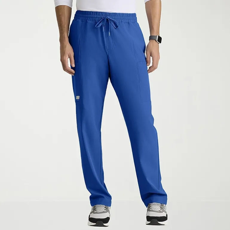 Skechers Skp718 Compass 5-Pocket Elastic Waistband Straight Leg Mens Big and Tall Stretch Fabric Moisture Wicking Scrub Pant