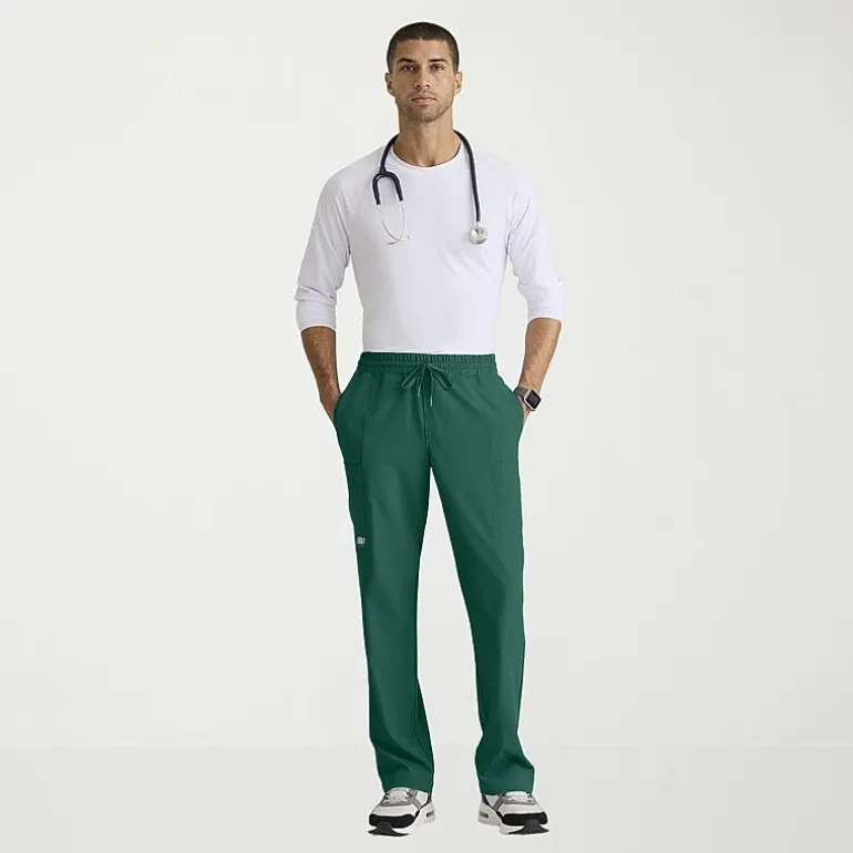 Skechers Skp718 Compass 5-Pocket Elastic Waistband Straight Leg Mens Big and Tall Stretch Fabric Moisture Wicking Scrub Pant