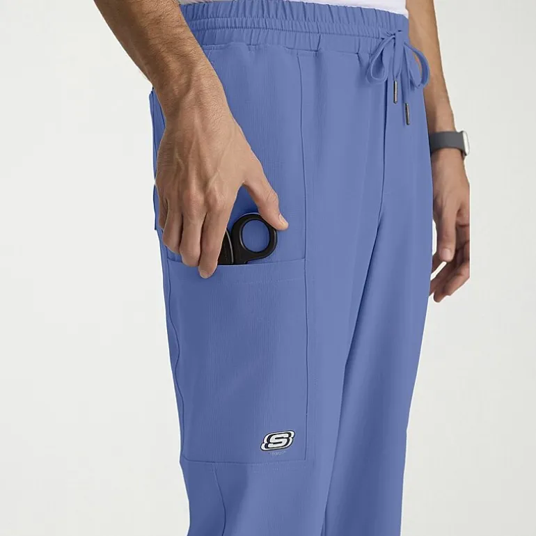Skechers Skp718 Compass 5-Pocket Elastic Waistband Straight Leg Mens Big and Tall Stretch Fabric Moisture Wicking Scrub Pant