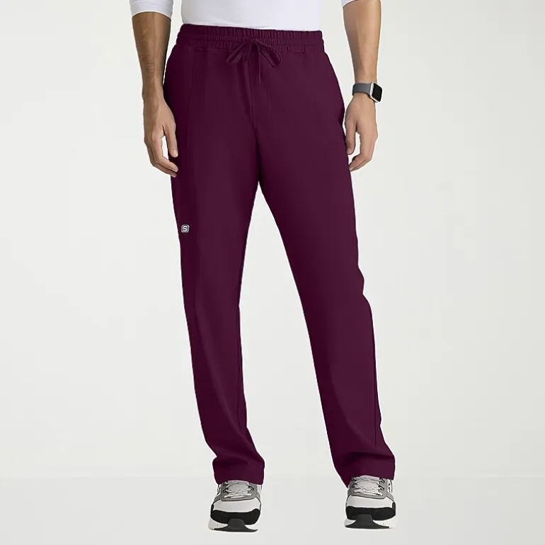 Skechers Skp718 Compass 5-Pocket Elastic Waistband Straight Leg Mens Big and Tall Stretch Fabric Moisture Wicking Scrub Pant