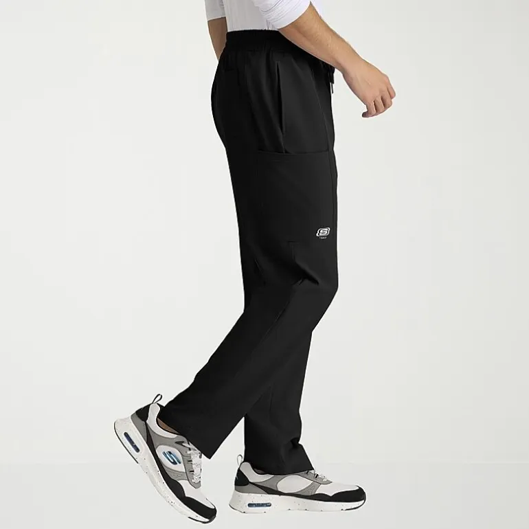 Skechers Skp718 Compass 5-Pocket Elastic Waistband Straight Leg Mens Big and Tall Stretch Fabric Moisture Wicking Scrub Pant