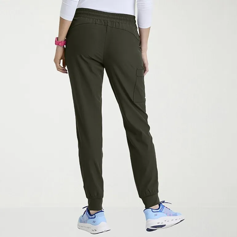 Skechers Skp552 Theory 4-Pocket Mid-Rise Jogger Womens Petite Stretch Fabric Moisture Wicking Scrub Pant