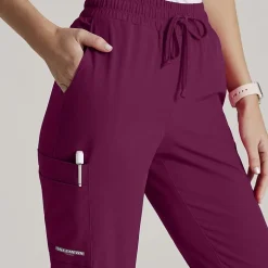 Skechers Skp552 Theory 4-Pocket Mid-Rise Jogger Womens Petite Stretch Fabric Moisture Wicking Scrub Pant