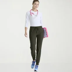 Skechers Skp552 Theory 4-Pocket Mid-Rise Jogger Womens Petite Stretch Fabric Moisture Wicking Scrub Pant