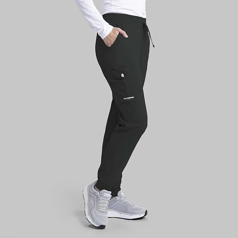 Skechers Skp552 Theory 4-Pocket Mid-Rise Jogger Womens Petite Stretch Fabric Moisture Wicking Scrub Pant