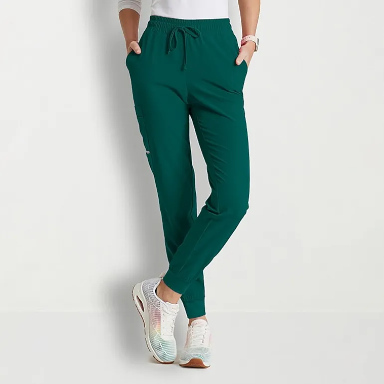 Skechers Skp552 Theory 4-Pocket Mid-Rise Jogger Womens Petite Stretch Fabric Moisture Wicking Scrub Pant