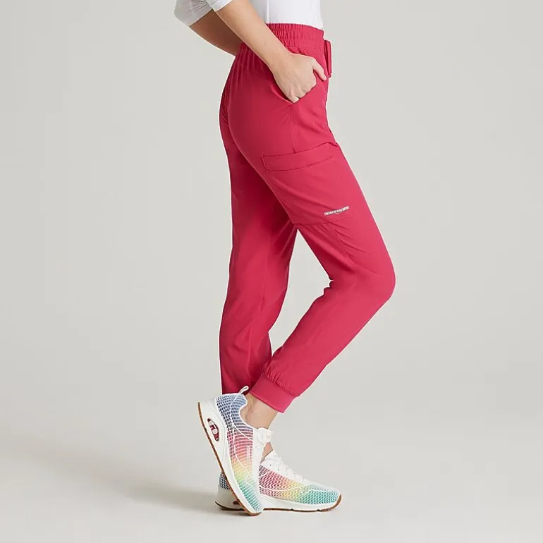Skechers Skp552 Theory 4-Pocket Mid-Rise Jogger Womens Petite Stretch Fabric Moisture Wicking Scrub Pant