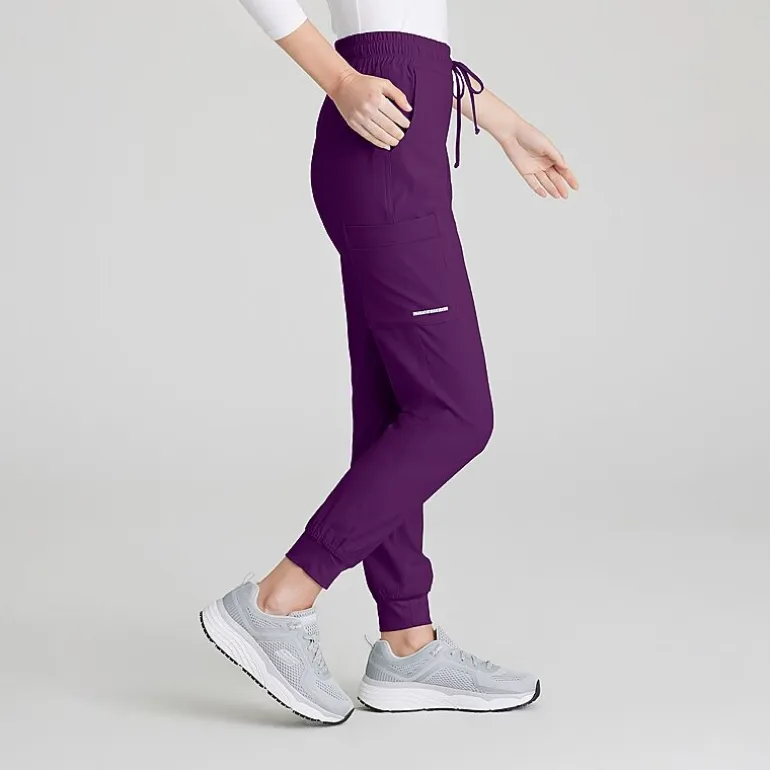 Skechers Skp552 Theory 4-Pocket Mid-Rise Jogger Womens Petite Stretch Fabric Moisture Wicking Scrub Pant