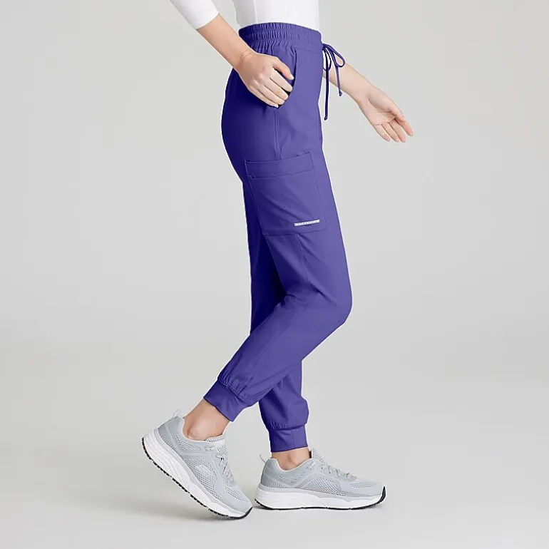 Skechers Skp552 Theory 4-Pocket Mid-Rise Jogger Womens Petite Stretch Fabric Moisture Wicking Scrub Pant