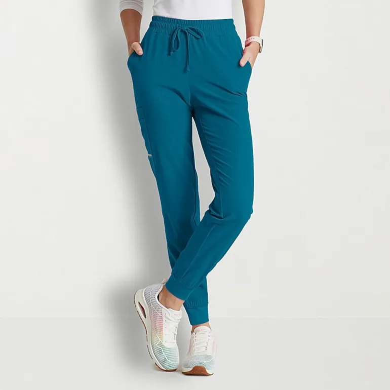 Skechers Skp552 Theory 4-Pocket Mid-Rise Jogger Womens Petite Stretch Fabric Moisture Wicking Scrub Pant