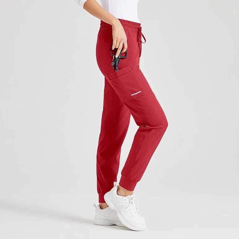 Skechers Skp552 Theory 4-Pocket Mid-Rise Jogger Womens Petite Stretch Fabric Moisture Wicking Scrub Pant