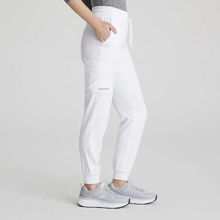 Skechers Skp552 Theory 4-Pocket Mid-Rise Jogger Womens Petite Stretch Fabric Moisture Wicking Scrub Pant