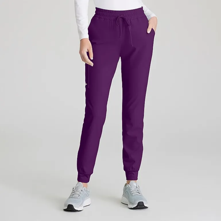 Skechers Skp552 Theory 4-Pocket Mid-Rise Jogger Womens Petite Stretch Fabric Moisture Wicking Scrub Pant