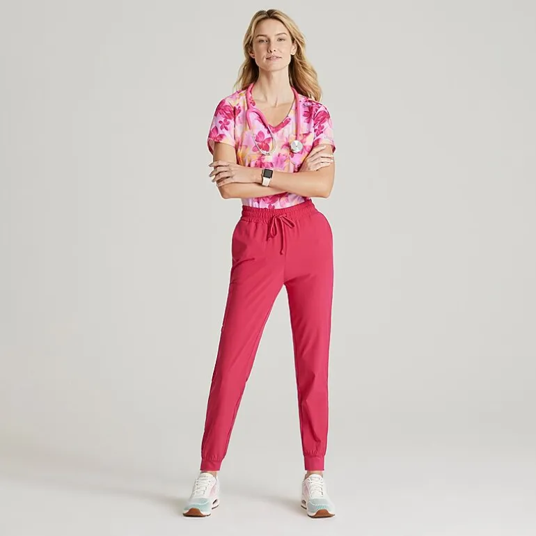 Skechers Skp552 Theory 4-Pocket Mid-Rise Jogger Womens Petite Stretch Fabric Moisture Wicking Scrub Pant