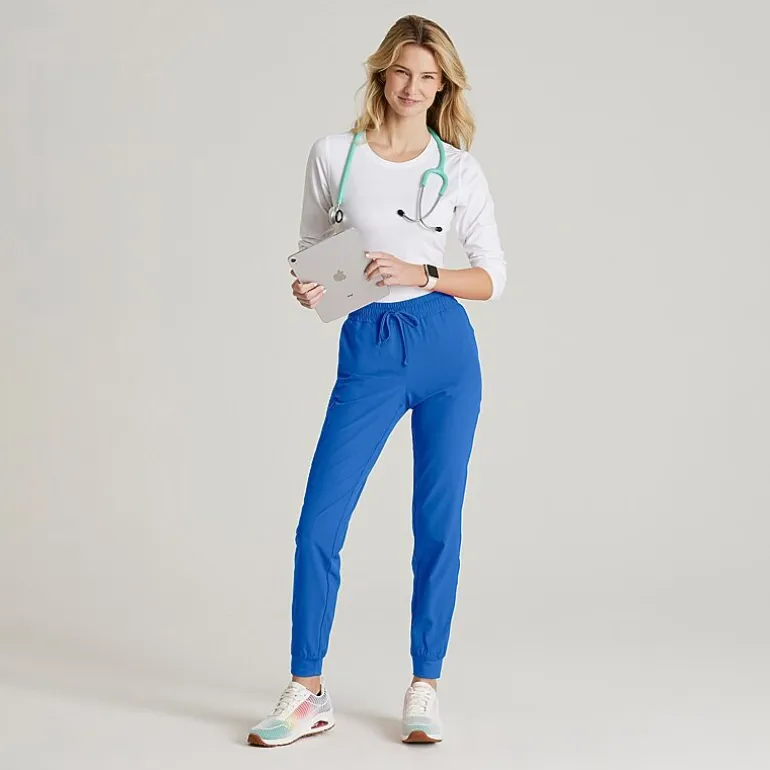 Skechers Skp552 Theory 4-Pocket Mid-Rise Jogger Womens Petite Stretch Fabric Moisture Wicking Scrub Pant