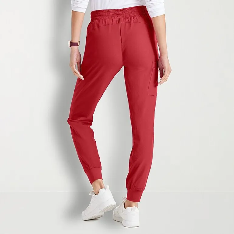 Skechers Skp552 Theory 4-Pocket Mid-Rise Jogger Womens Petite Stretch Fabric Moisture Wicking Scrub Pant
