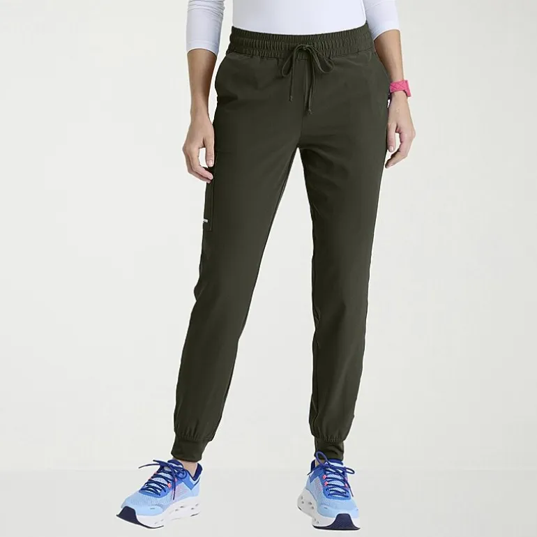 Skechers Skp552 Theory 4-Pocket Mid-Rise Jogger Womens Petite Stretch Fabric Moisture Wicking Scrub Pant
