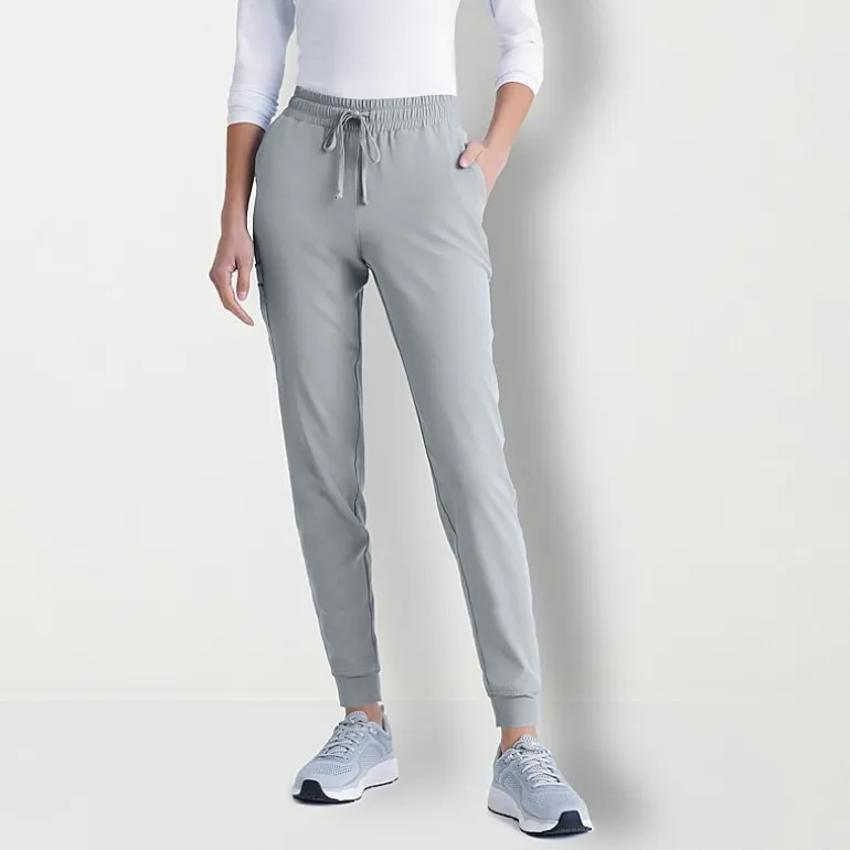 Skechers Skp552 Theory 4-Pocket Mid-Rise Jogger Womens Petite Stretch Fabric Moisture Wicking Scrub Pant
