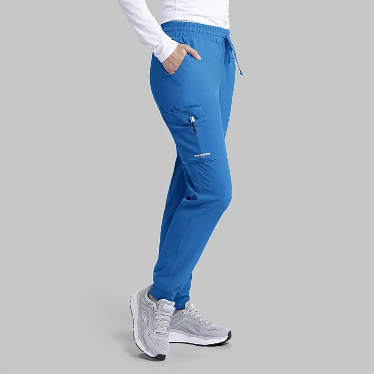 Skechers Skp552 Theory 4-Pocket Mid-Rise Jogger Womens Petite Stretch Fabric Moisture Wicking Scrub Pant