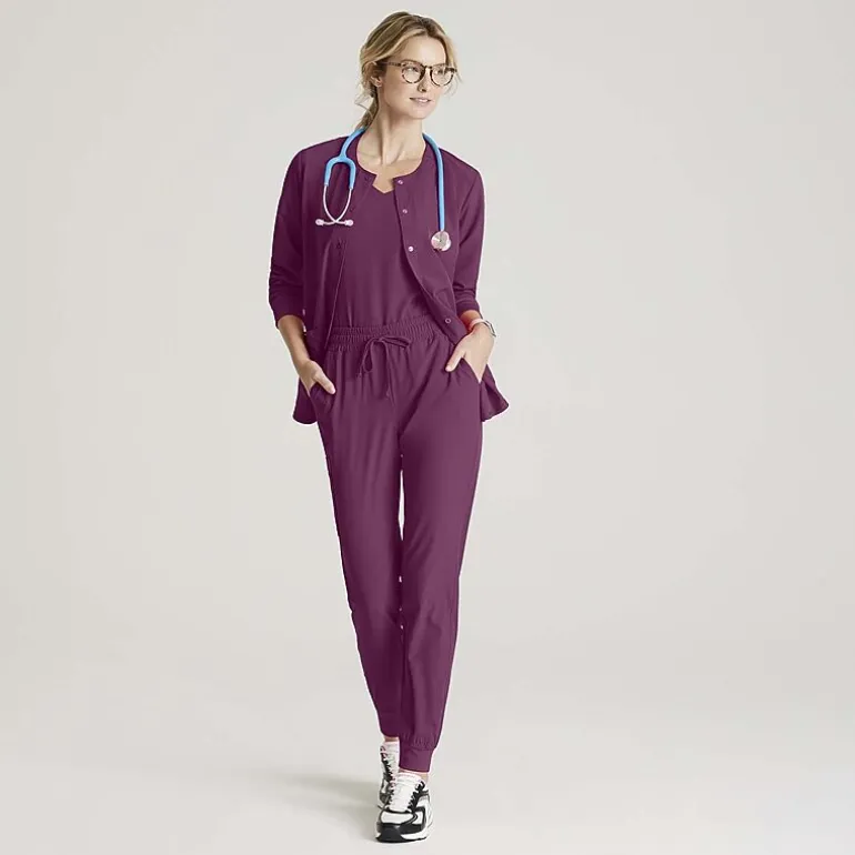 Skechers Skp552 Theory 4-Pocket Mid-Rise Jogger Womens Petite Stretch Fabric Moisture Wicking Scrub Pant