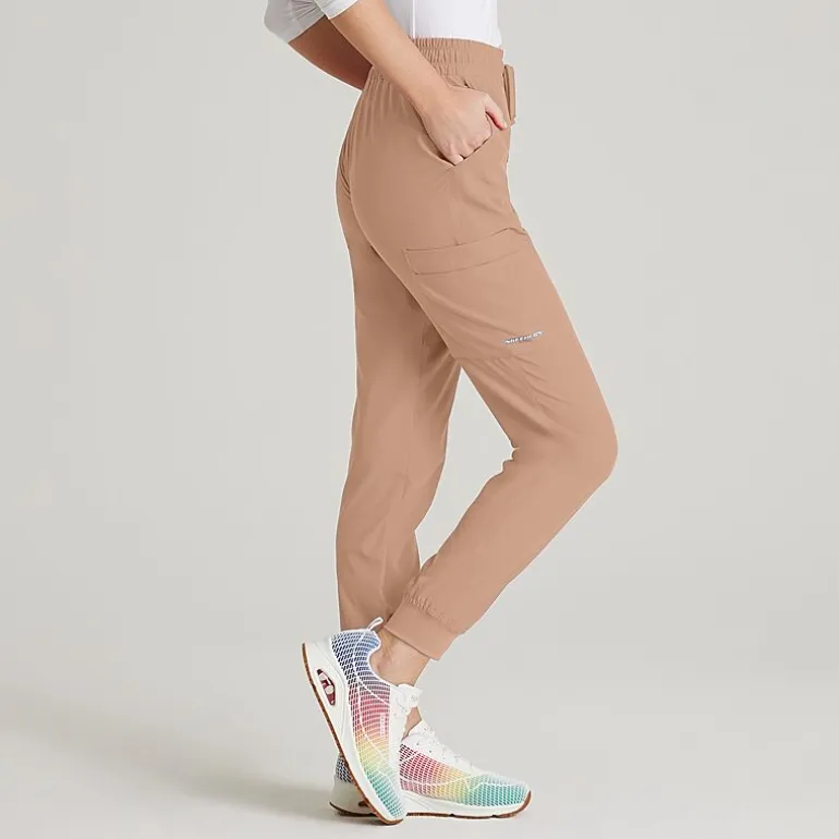 Skechers Skp552 Theory 4-Pocket Mid-Rise Jogger Womens Petite Stretch Fabric Moisture Wicking Scrub Pant