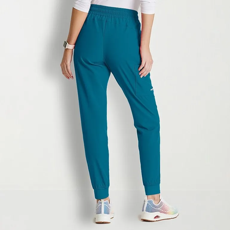 Skechers Skp552 Theory 4-Pocket Mid-Rise Jogger Womens Petite Stretch Fabric Moisture Wicking Scrub Pant