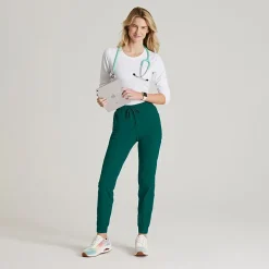 Skechers Skp552 Theory 4-Pocket Mid-Rise Jogger Womens Petite Stretch Fabric Moisture Wicking Scrub Pant