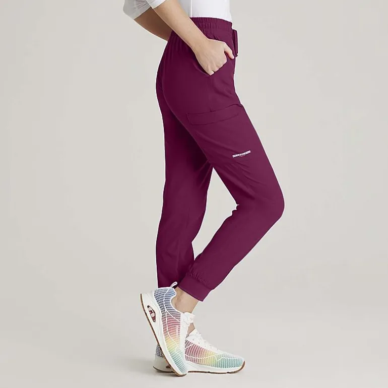 Skechers Skp552 Theory 4-Pocket Mid-Rise Jogger Womens Petite Stretch Fabric Moisture Wicking Scrub Pant