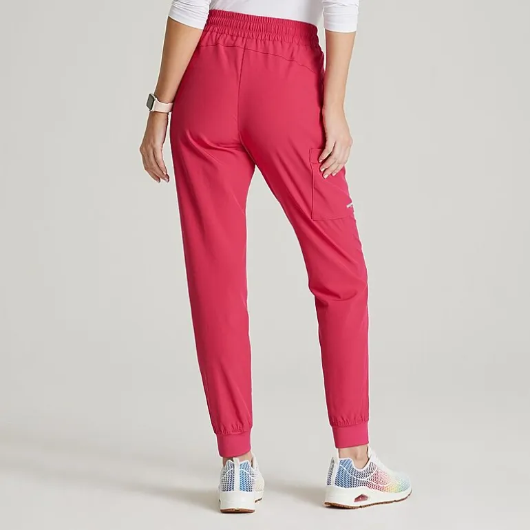 Skechers Skp552 Theory 4-Pocket Mid-Rise Jogger Womens Petite Stretch Fabric Moisture Wicking Scrub Pant
