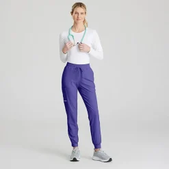 Skechers Skp552 Theory 4-Pocket Mid-Rise Jogger Womens Petite Stretch Fabric Moisture Wicking Scrub Pant