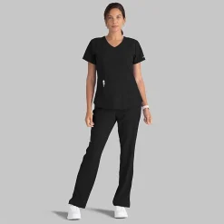 Skechers Sk201 Reliance 3-Pocket Mid-Rise Straight Leg Womens Petite Tag Free Stretch Fabric Moisture Wicking Scrub Pant