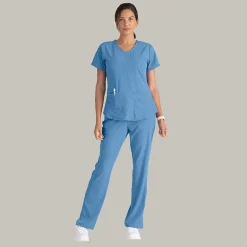 Skechers Sk201 Reliance 3-Pocket Mid-Rise Straight Leg Womens Petite Tag Free Stretch Fabric Moisture Wicking Scrub Pant