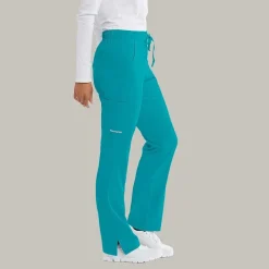 Skechers Sk201 Reliance 3-Pocket Mid-Rise Straight Leg Womens Petite Tag Free Stretch Fabric Moisture Wicking Scrub Pant
