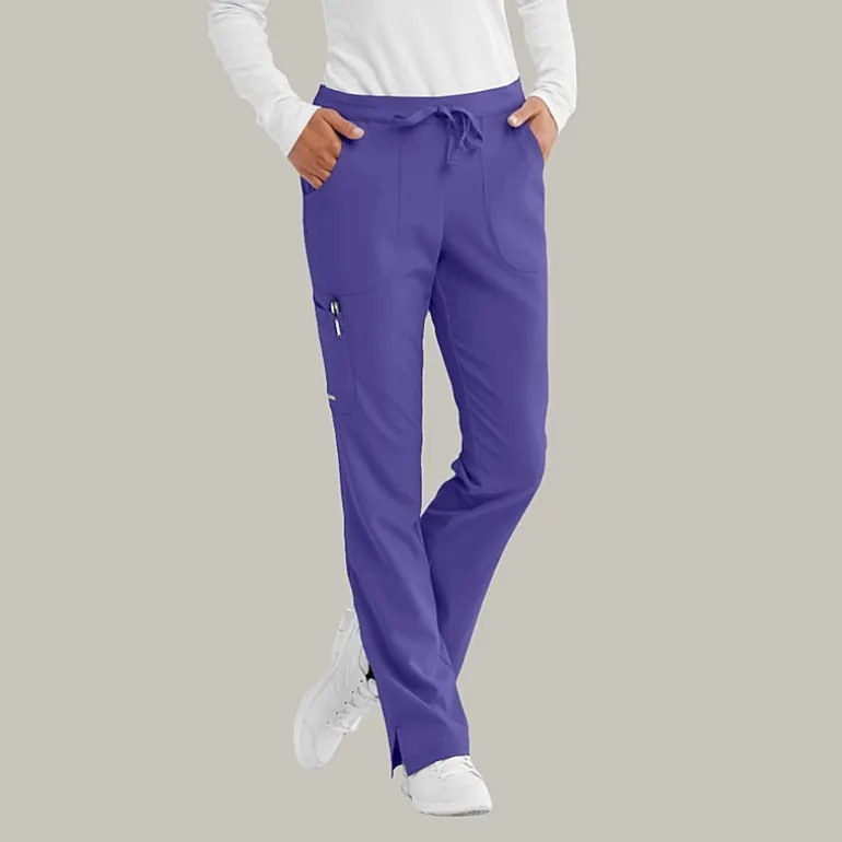 Skechers Sk201 Reliance 3-Pocket Mid-Rise Straight Leg Womens Petite Tag Free Stretch Fabric Moisture Wicking Scrub Pant