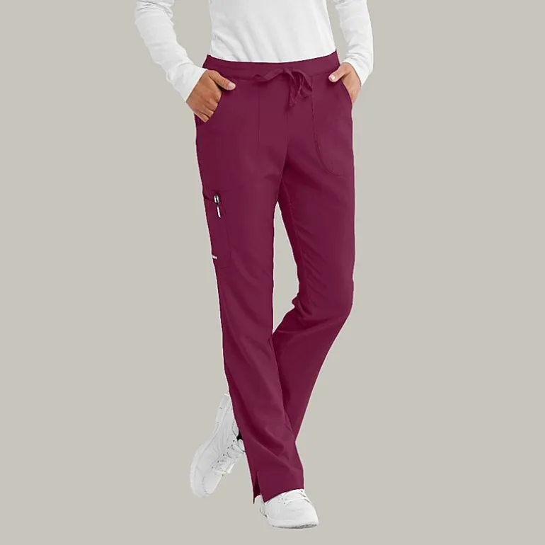 Skechers Sk201 Reliance 3-Pocket Mid-Rise Straight Leg Womens Petite Tag Free Stretch Fabric Moisture Wicking Scrub Pant