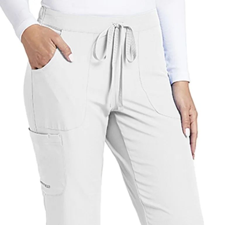 Skechers Sk201 Reliance 3-Pocket Mid-Rise Straight Leg Womens Petite Tag Free Stretch Fabric Moisture Wicking Scrub Pant